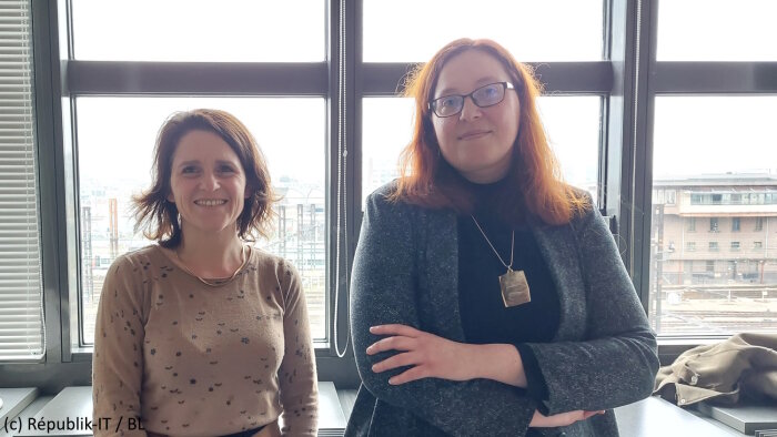 De gauche à droite : Sabrina Hué (AIFE) et Céline Frackowiak (DGFiP) - © Républik IT / B.L.