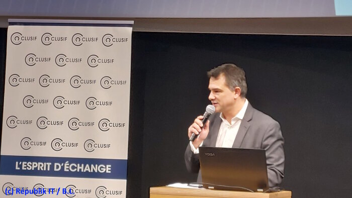 Benoît Fuzeau est le président du Clusif (ici au Panocrim 2023). - © Républik IT / B.L.
