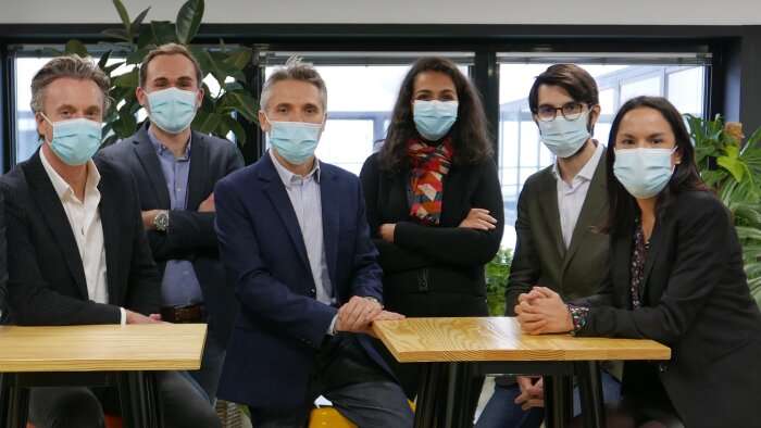 (gauche à droite) T.Morlot, N.Dubois, F.Poncet, S.Maslaga, Y.Gille et S.Bourdin. - © Emova Group