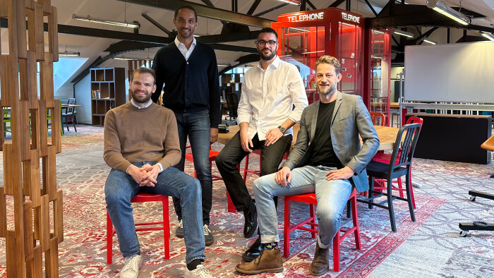 De g. à d. : Charles Vestur, Nathanel Mathieu, Alexandre Cadain et Baptiste Broughton. - © D.R.