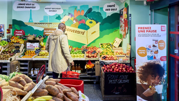 L’enseigne surperforme dans sa catégorie Fruits et légumes avec son nouveau concept La Ferme.  - © Potignon Alain