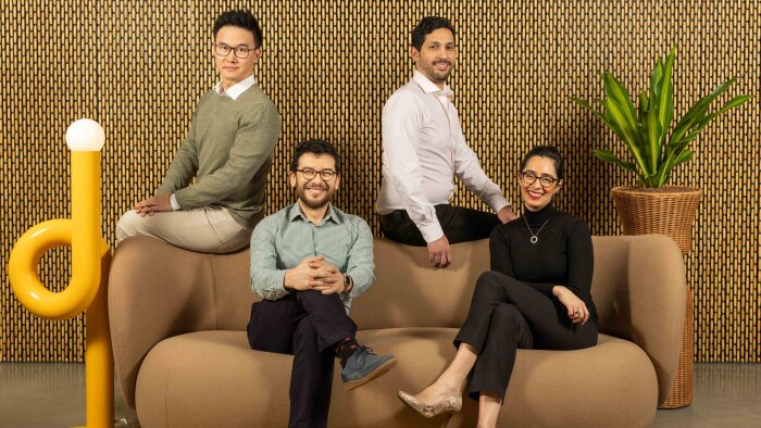 Weilin Wang (CDO), Mustapha Sali (CPO), Nazim Nachi (CEO) et Ana Sofia Diaz Duran (CMO). - © Edouard Monfrais-Albertini