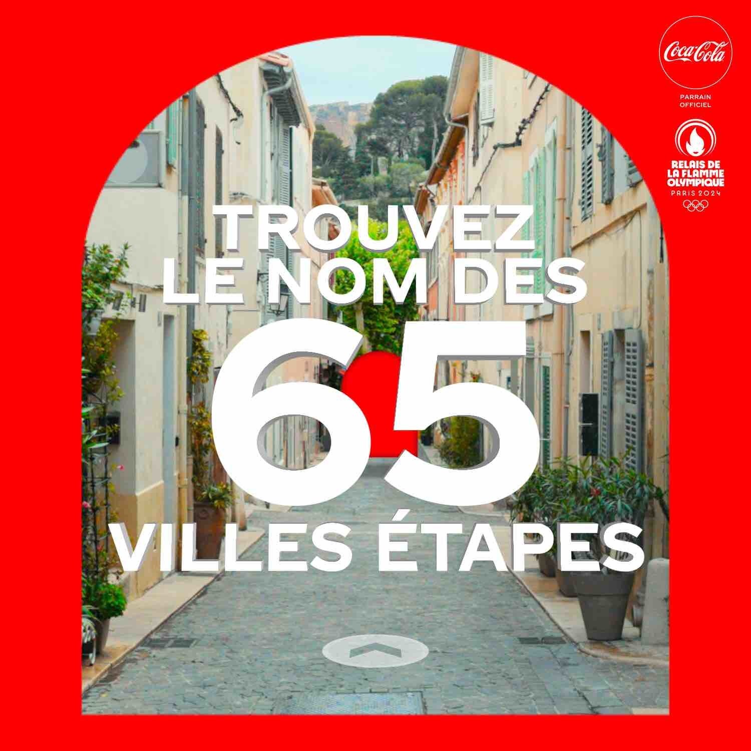 Coca-Cola propose un jeu avec GeoGuessr pour découvrir les villes-étapes du relais de la flamme - © Coca-Cola / GeoGuessr