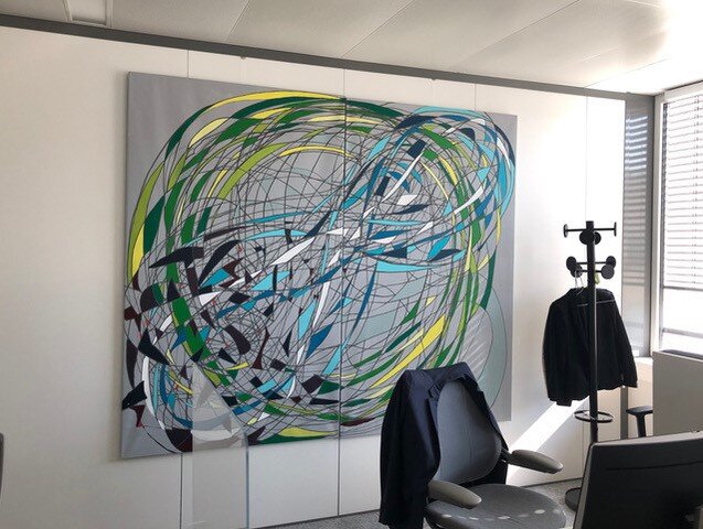 Issue des « actions artistique collectives » dirigées par Marc Dannaud, cette œuvre vise l’appropriation d’un thème de transformation managériale mené par les collaborateurs de BNP Paribas - © D.R.