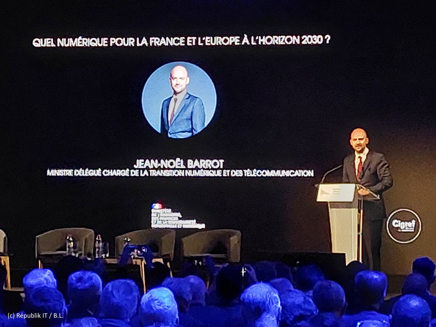 Jean-Noël Barrot, ministre au numérique, a réalisé une allocution lors de l’AG du Cigref. - © Républik IT / B.L.