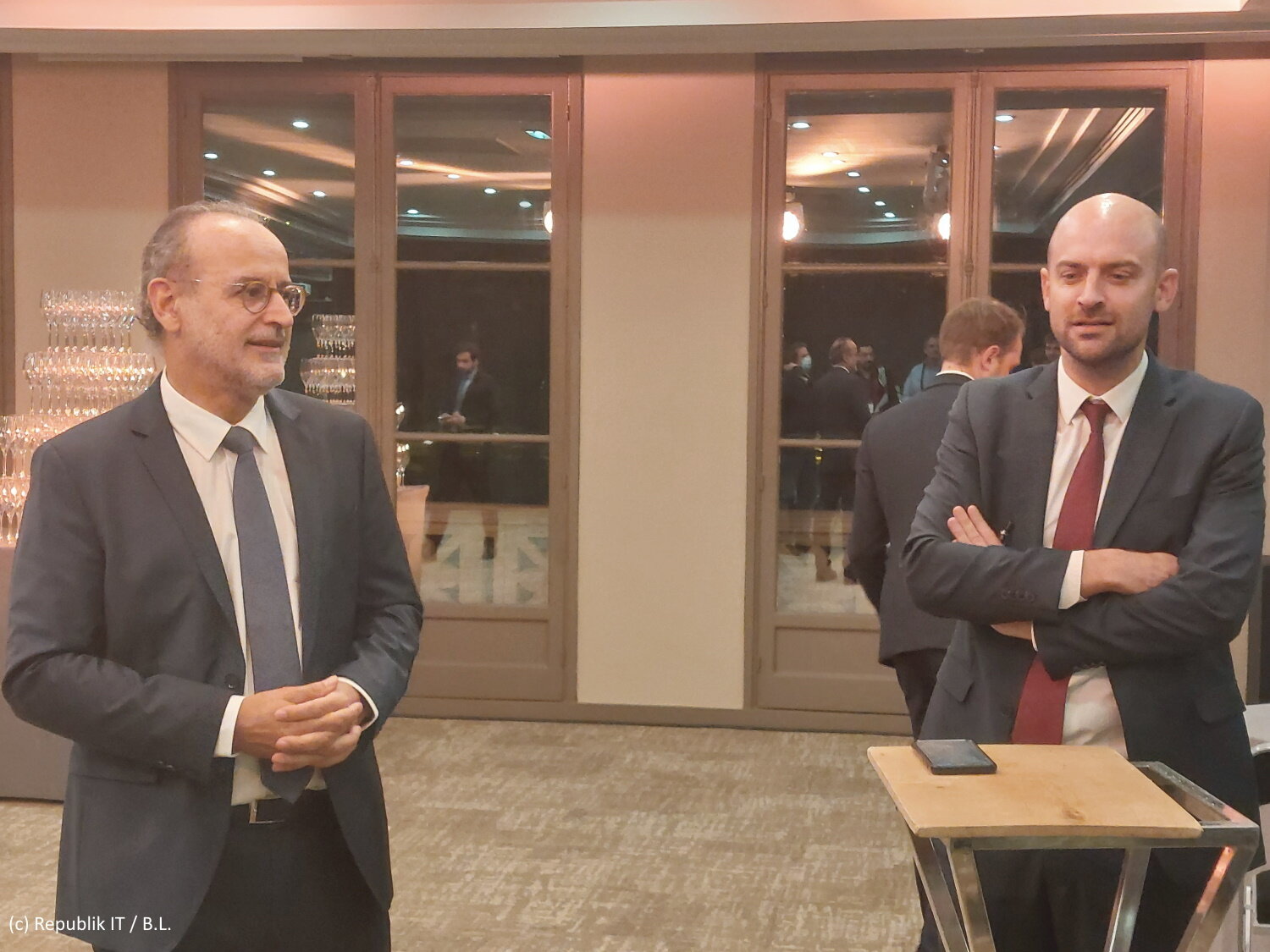 Jean-Noël Barrot et Jean-Claude Laroche ont tenu une conférence de presse commune. - © Républik IT / B.L.