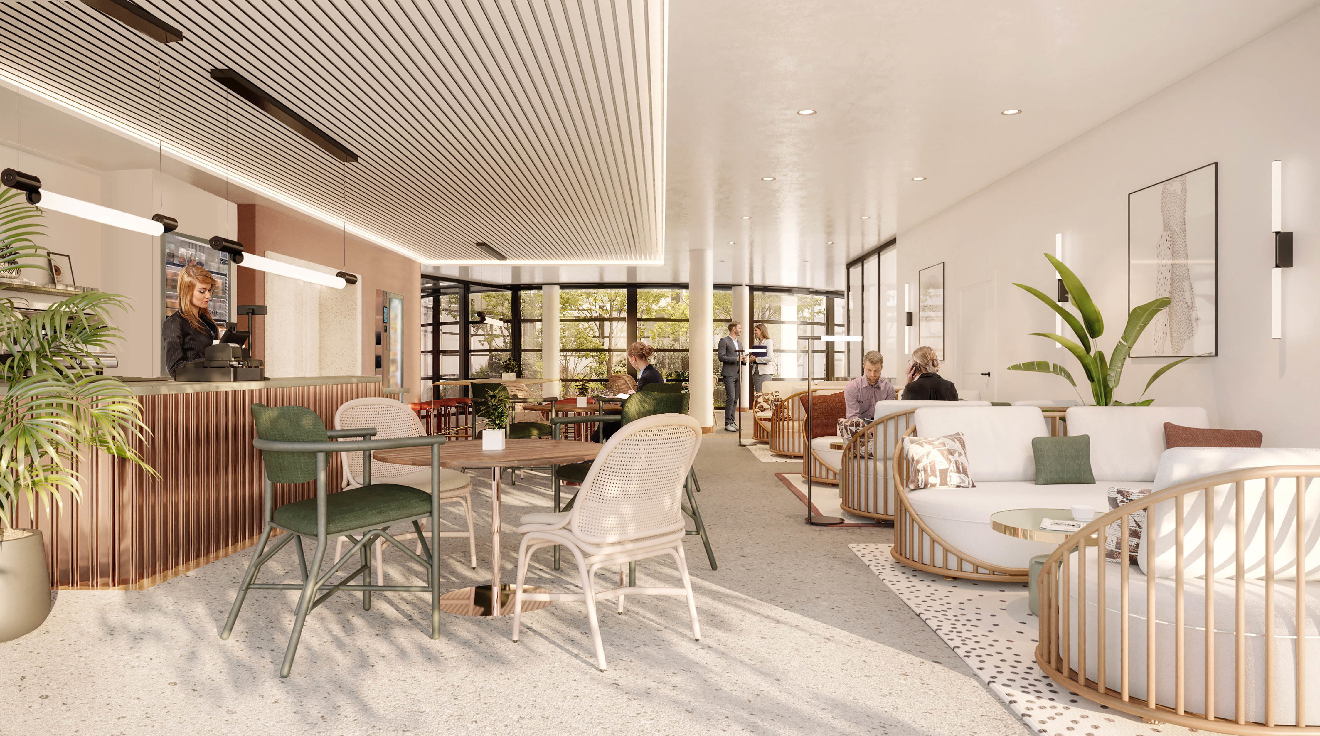 Espaces barista au sein d’Equilis - © Bechu &amp; Associés + Volume ABC