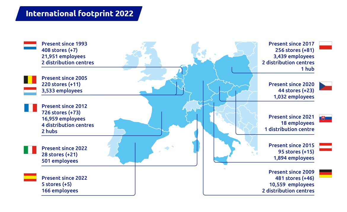 Les implantations d’Action en 2022 - © Action