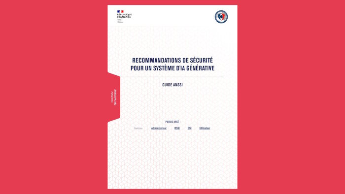 « Recommandations de sécurité pour un système d’IA générative » est disponible gratuitement. - © ANSSI