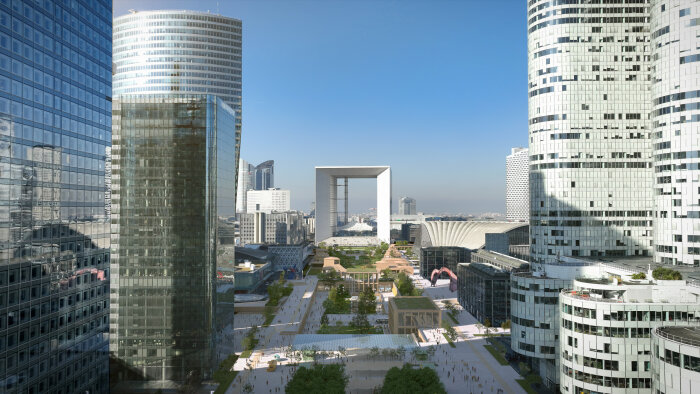 Le groupement La Défense 2050 propose une vision pour l’avenir du quartier en 2050. - © myluckypixel