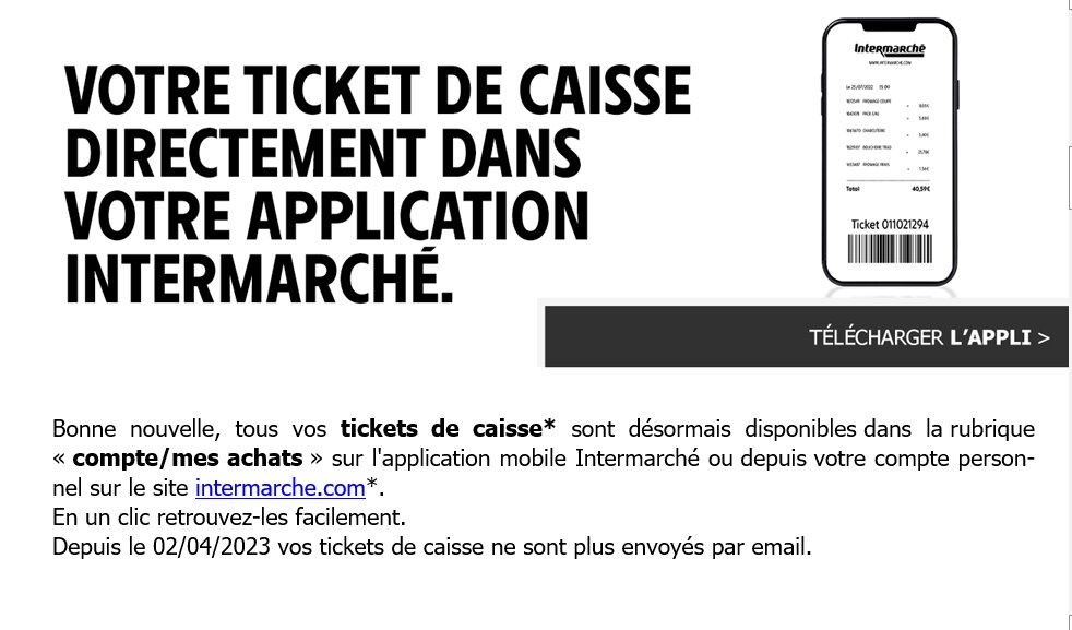Depuis avril, Intermarché propose le ticket dématérialisé sur son application à ses clients. - © D.R.