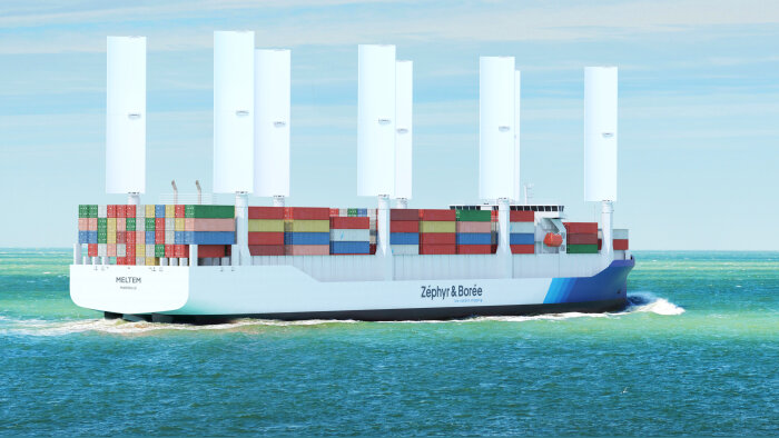 Le Meltem, un projet de porte-conteneur de 185 mètres développé par Zephyr & Borée. - © Alex Stemmer