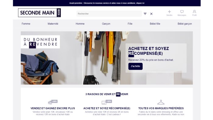 Le site de Seconde Main a été lancé fin 2020. - © D.R.