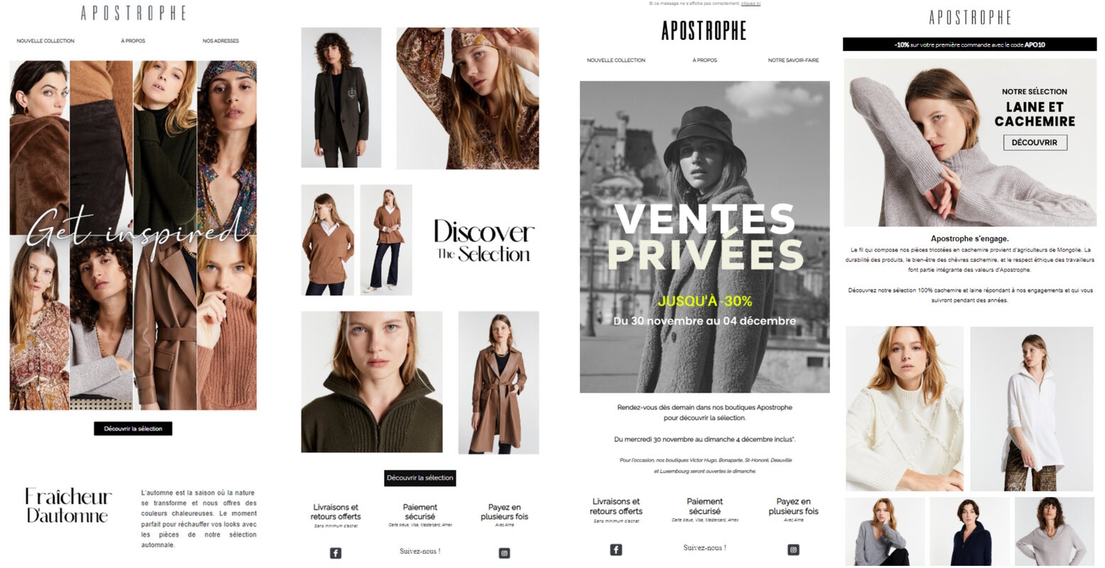 Exemples de mailing d’Apostrophe. - © Apostrophe