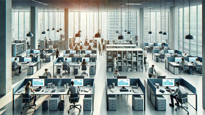 En moyenne, le taux d’occupation des bureaux en 2023 est à 35 %. - © Générée par IA