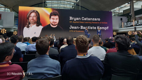 Bryan Catanzaro (vice-president recherche appliquée en deep learning, Nvidia) et Jean-Baptiste Kempf (CTO, Scaleway) - ©&amp;#160;Républik IT / B.L.