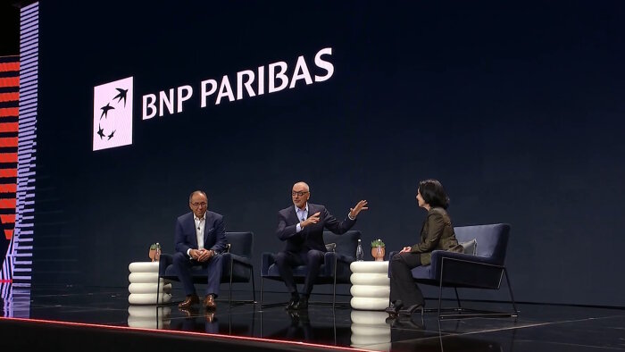 De gauche à droite : Bernard Gavgani, Jean-Yves Fillion et Safra Catz. - © Oracle