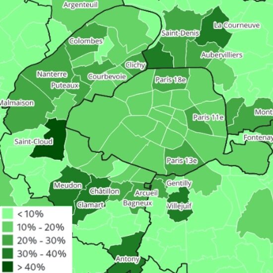 Écart entre les valeurs de ces immeubles et les valeurs moyennes de la commune - © Consortium des Bureaux en France