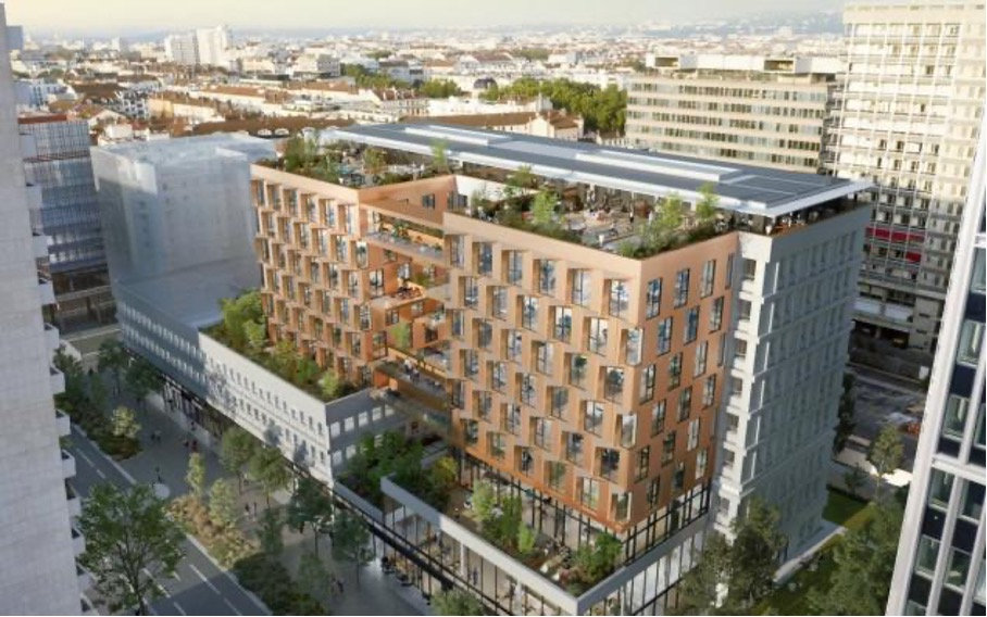 À la Part-Dieu, à Lyon, le programme de régénération tertiaire Audessa, développé par Icade Promotion et Sogeprom