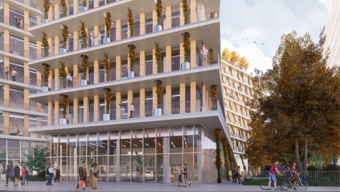 Le futur bâtiment X Work et ses 15 000 m² recevront RCI Banque, la filiale bancaire de Renault. - © BIG