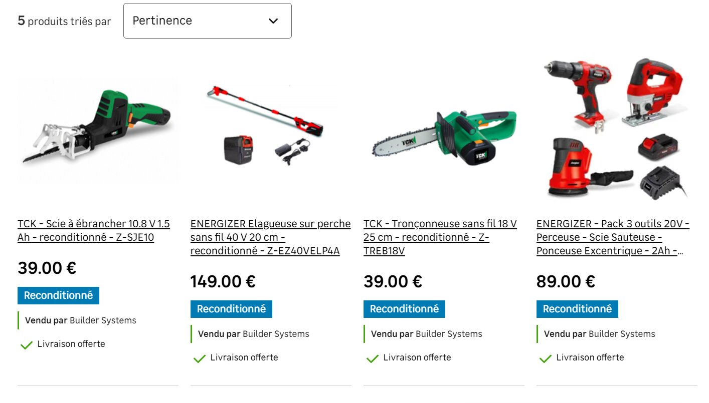 Les produits reconditionnés de l’un des fournisseurs. - © D.R.