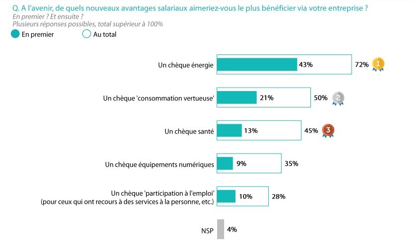 Les avantages salariaux les plus attendus - © OpinionWay