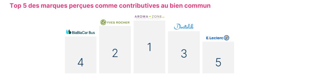 Top 5 des marques perçues comme contributives au bien commun - © D.R.
