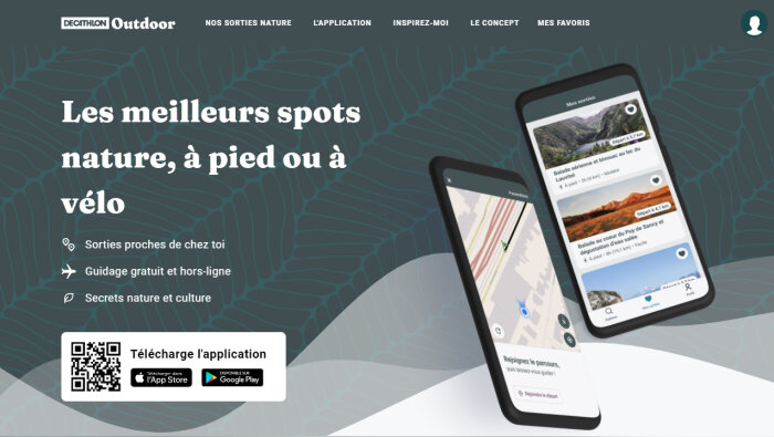 L’application Outdoor permet aux utilisateurs de trouver des spots pour se promener près de chez eux - © D.R.