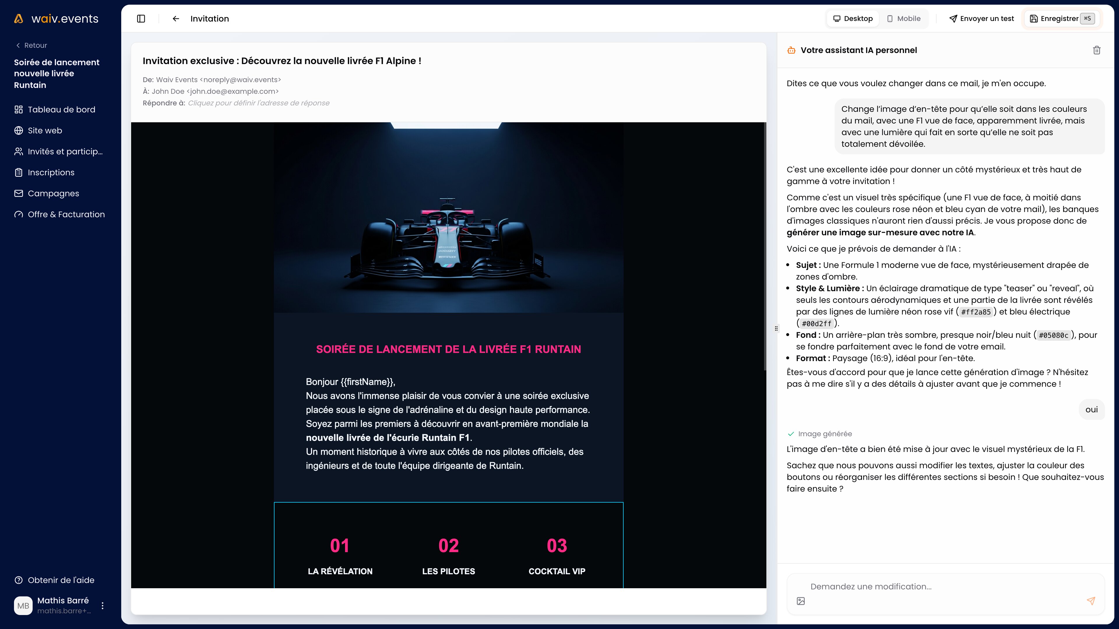 La plateforme revendique déjà plus d’un millier de briefs générés et plusieurs centaines d’événements finalisés. - © D.R.