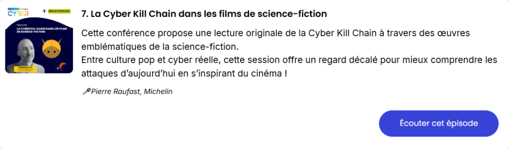 Podcast : La Cyber Kill Chain dans les films de science-fiction