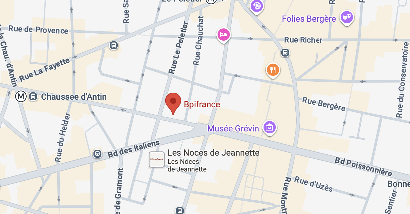 Plan d'accès Bpifrance Paris