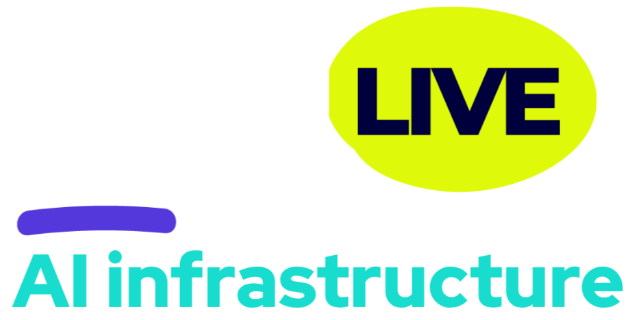 AI infrastructureLIVE event logo - AI technology, data strategy and cybersecurity event by aibl