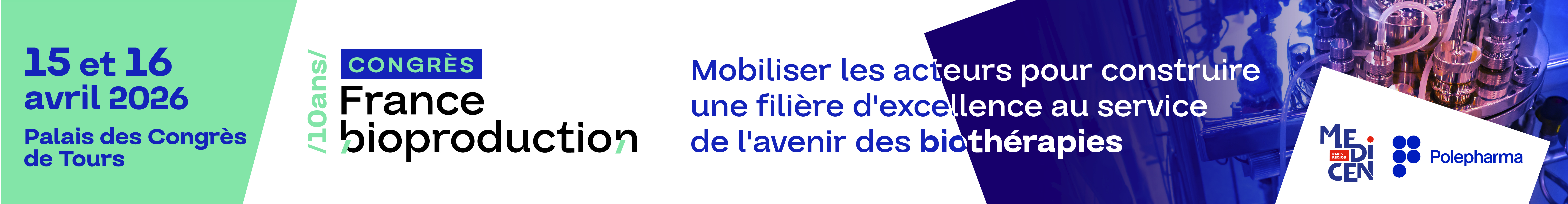 
France Bioproduction Congress&nbsp;<div>&nbsp;15 &amp; 16 April 2026</div>