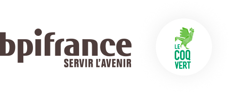 Logo de Bpifrance et du Coq Vert de la FrenchTech