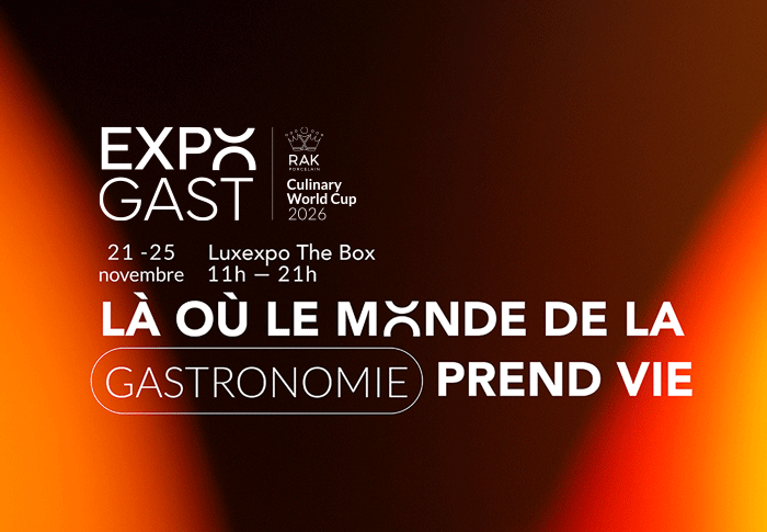 Photo de homepage Expogast à Luxembourg montrant l’univers du salon international de la gastronomie et des professionnels des métiers de bouche.