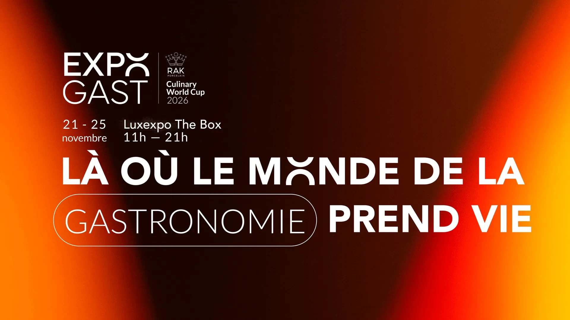 Photo de homepage Expogast à Luxembourg montrant l’univers du salon international de la gastronomie et des professionnels des métiers de bouche.